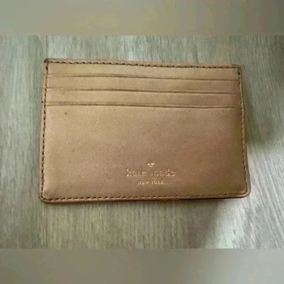 Kate Spade Rose Gold Metallic Card Holder Wallet - Picture 4 of 5